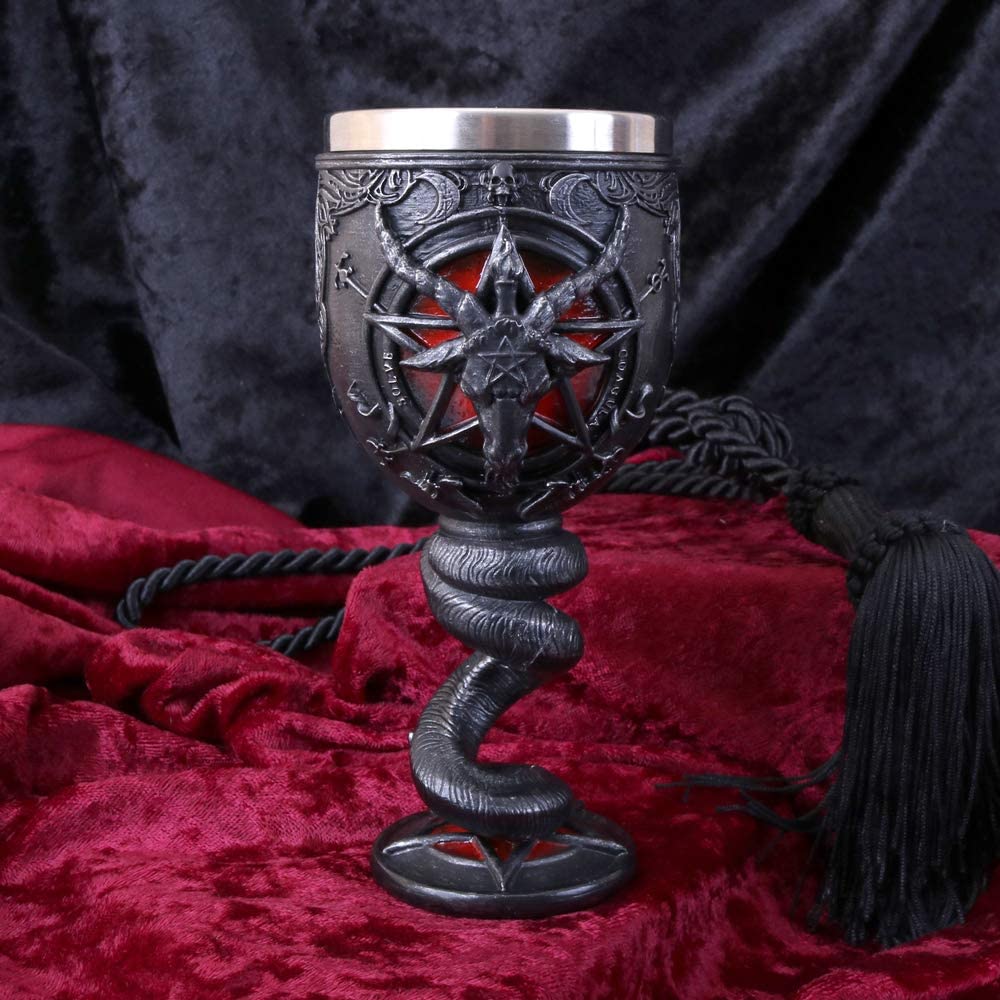 Nemesis Now Baphomet Goblet 16cm, Resin w/Stainless Steel, Black