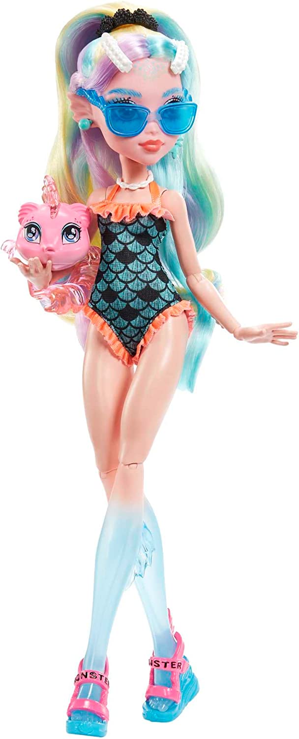 Monster High Doll, Lagoona Blue with Accessories and Pet Piranha, Posable Fashion Doll with Colorful Streaked Hair