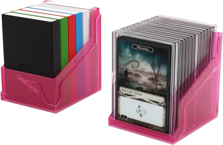 Bastion 100+ XL Deck Box - Compact, Secure, and Perfectly Organized for Your Trading Cards! Safely Protects 100+ Double-Sleeved Cards, Pink Color