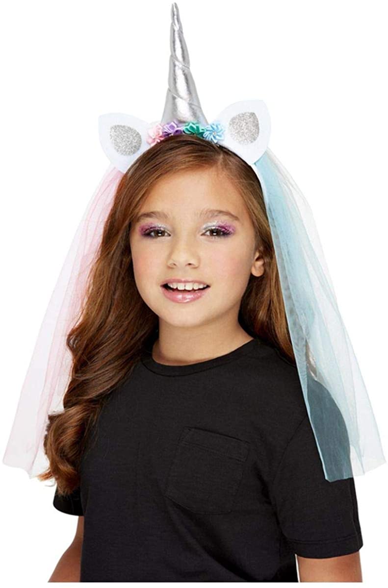 Smiffys Unicorn Pastel Headband with Veil for Kids (72021)