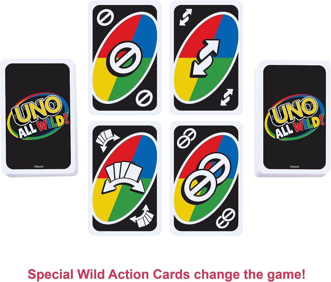 UNO All Wild Card Game with 112 Cards, Gift for Kid, Family & Adult Game Night for Players 7 Years