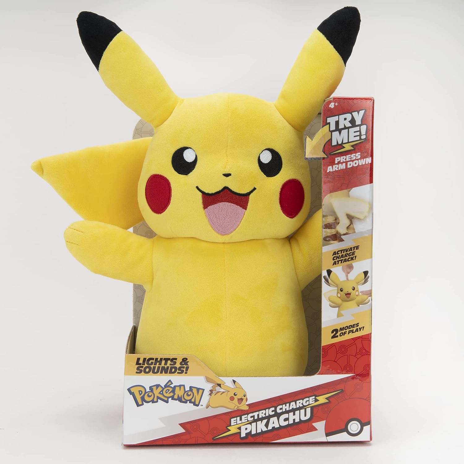 Pokémon Electric Charge Pikachu Plüsch – Interaktives Licht und Sound, 10 Zoll 6