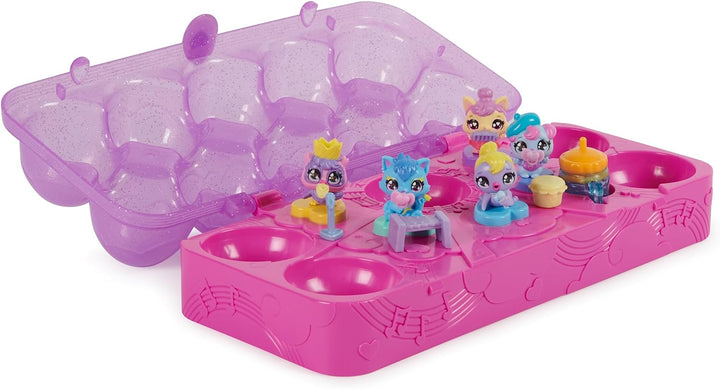 HATCHIMALS Alive, Egg Carton Toy with 5 Mini Figures in Self-Hatching Eggs, 11 Accessories