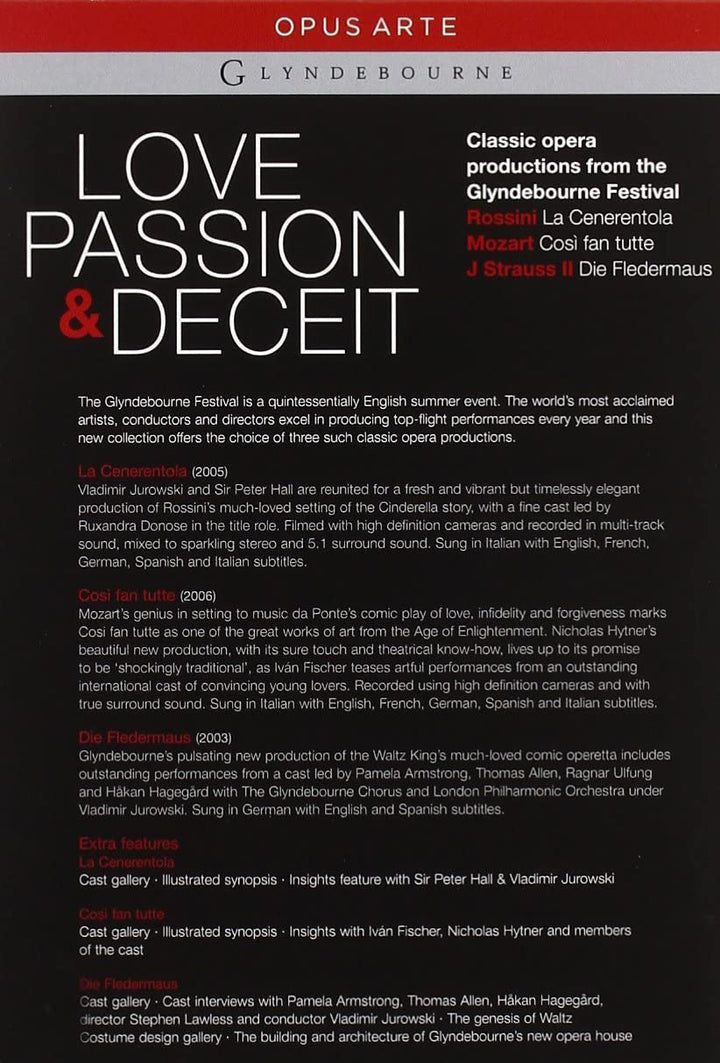 Love Passion And Deceit (Glyndebourne (Opus Arte: OA1074BD) [2012] – [DVD]