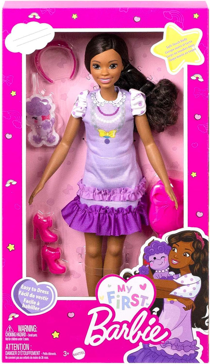 ?Barbie Doll for Preschoolers, Black Hair, My First Barbie “Brooklyn” Doll, Kids Toys and Gifts