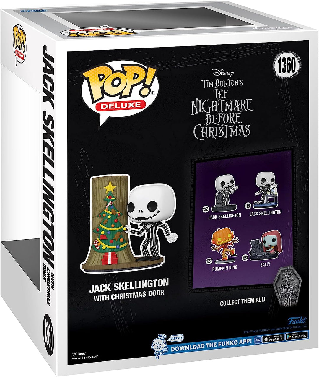 Deluxe Disney The Nightmare Before Christmas 30th - Jack Skellington with Christmas Door Funko 72310 Pop! Vinyl #1360