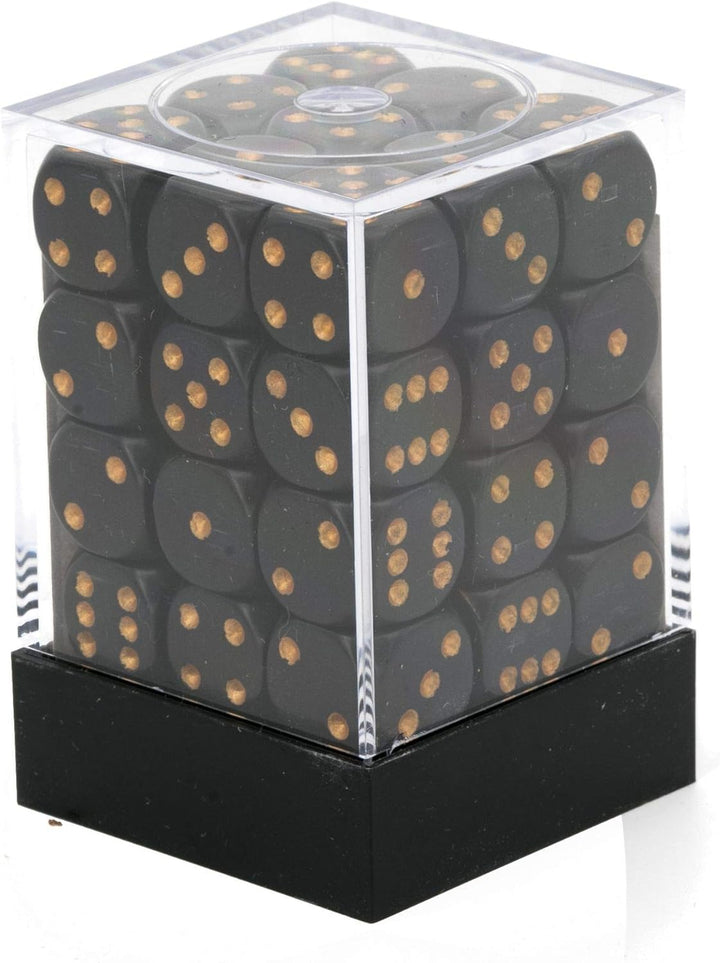 Chessex 25828 Dice-Opaque: 36D6 Black/Gold Set, Multicolor