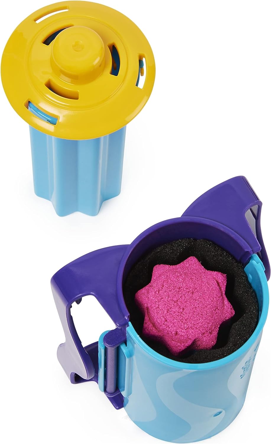 Kinetic Sand, Slice N’ Surprise Set with 383g of Black, Pink and Blue Play Sand