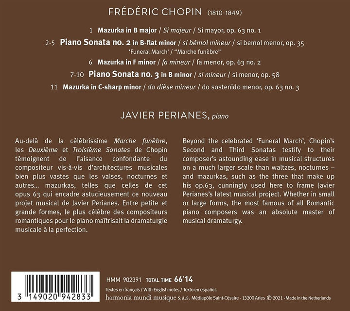 Perianes, Javier - Frédéric Chopin: Piano Sonatas No. 2, 'funeral' & No. 3/... [Audio CD]