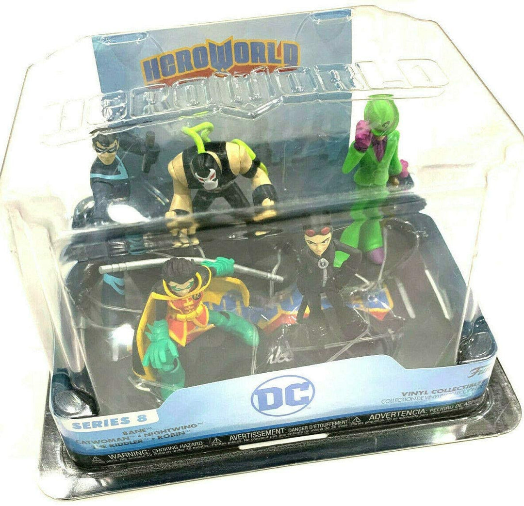 Hero World Series 8 - Colección de personajes de DC 5 Las figuras de vinilo de 4 &quot;incluyen Bane-Catwoman-Nightwing-The Riddler-Robin