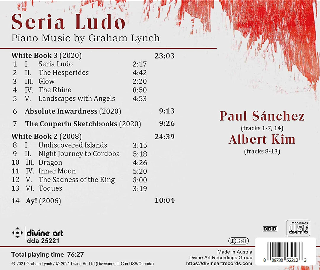 Lynch: Seria Ludo [Paul Sanchez; Albert Kim] [Divine Art: DDA25221] [Audio CD]