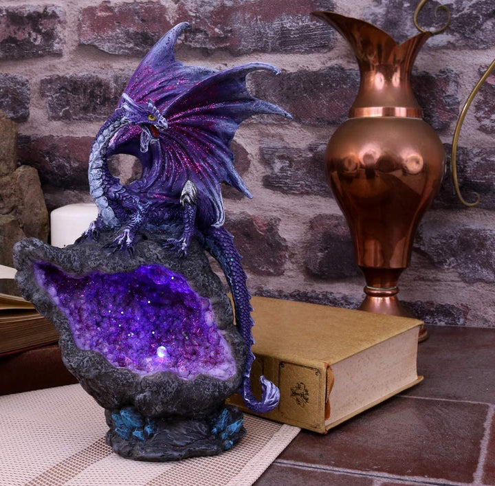 Nemesis Now Amethyst Custodian Dragon Figurine, Purple, 22cm