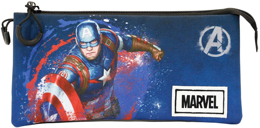 Captain America Full-Fan Triple Pencil Case, Blue