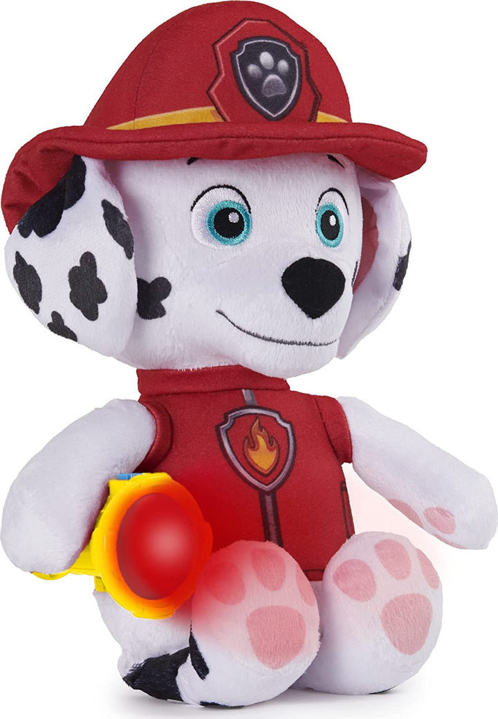 Paw Patrol 6059298, peluche Marshall Snuggle Up con antorcha y sonidos, para niños de 3 años en adelante