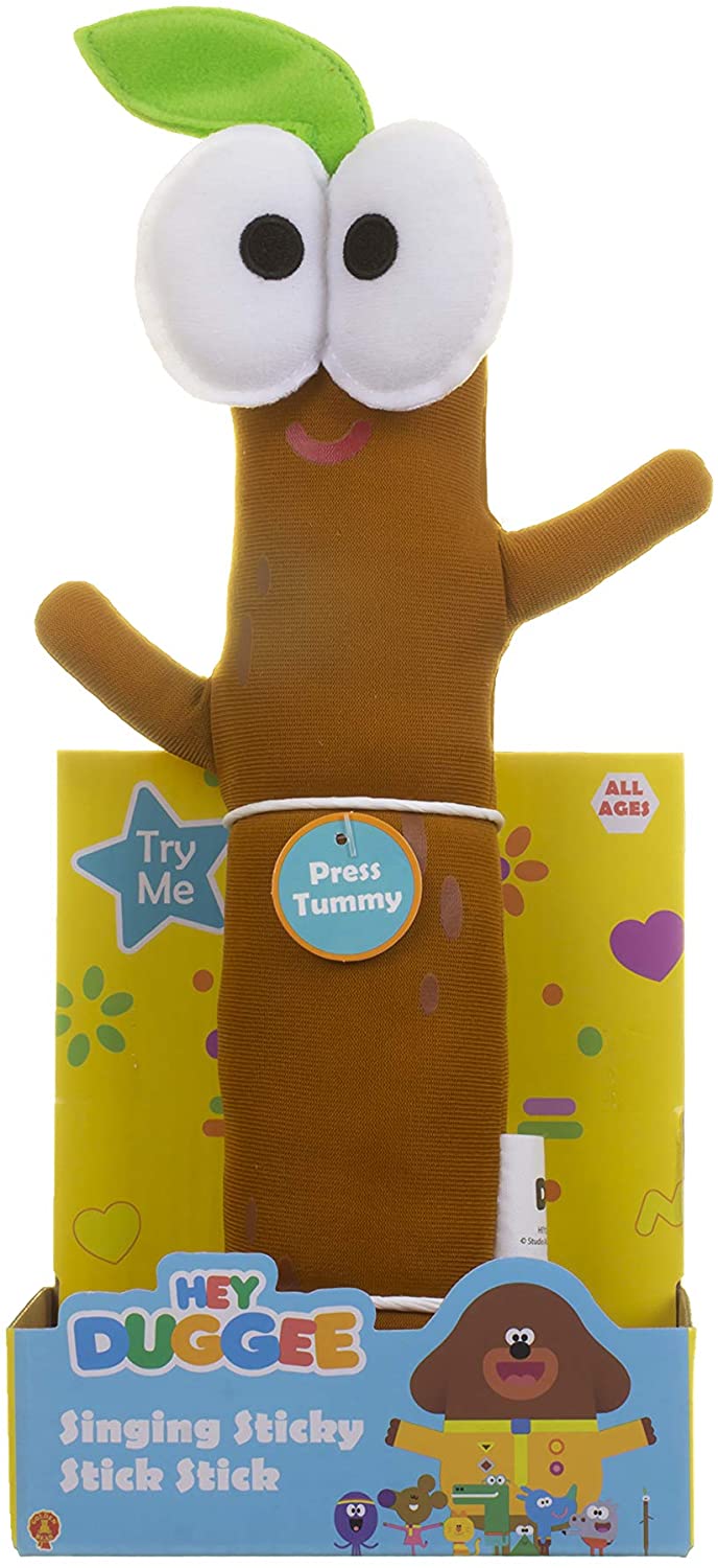 Hey Duggee Singing Sticky Stick Soft Toy - 27cm Musical Plush for Toddlers
