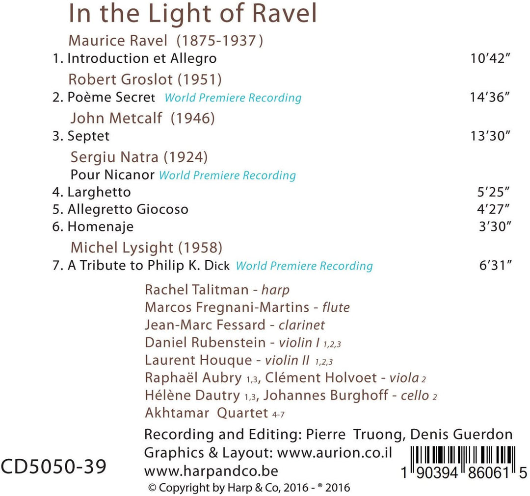 Rachel Talitman - Lysight: In the Light of Ravel [Audio CD]