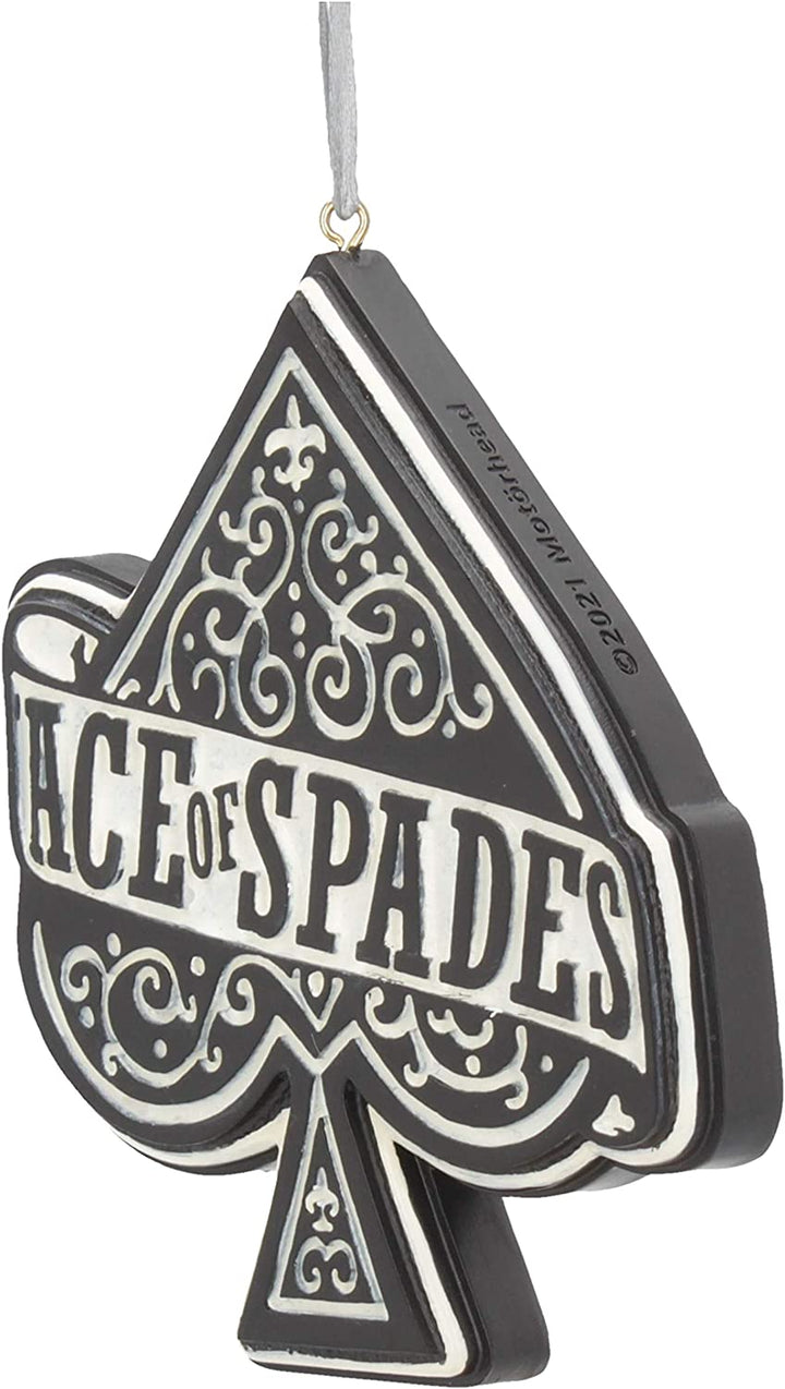 Nemesis Now Officially Licensed Motorhead Ace of Spades Hanging Festive Decorative Ornament, Black White, 11cm