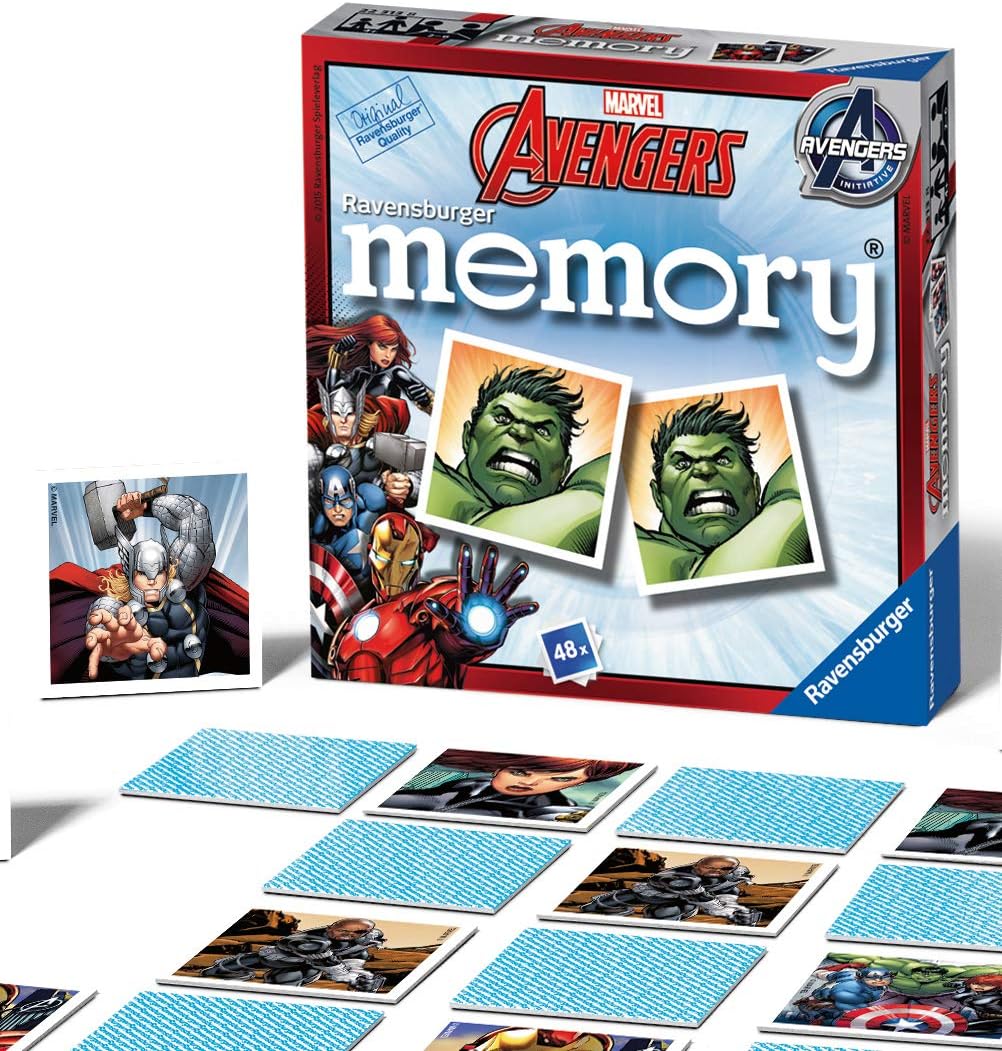 Marvel Avengers Mini Memory Game - Matching Picture Snap Pairs Game For Kids Age 3 Years and Up - Hulk, Thor, Iron Man & More