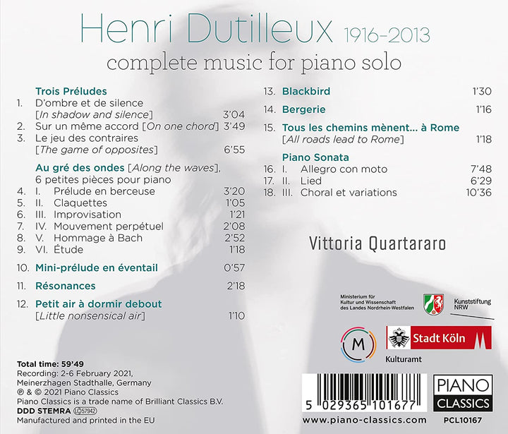 Dutilleux: Complete Music for Piano Solo [Audio CD]