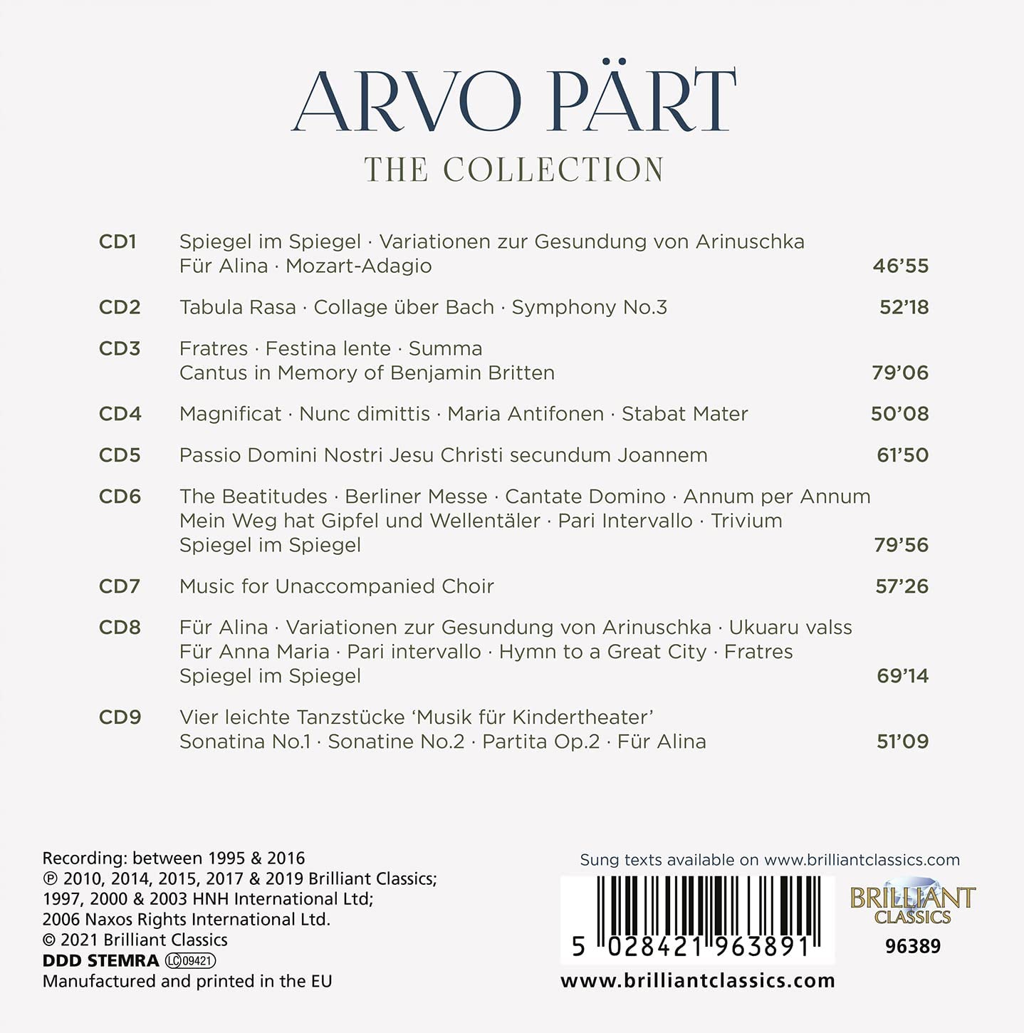 Arvo Pärt - The Collection [Audio CD]