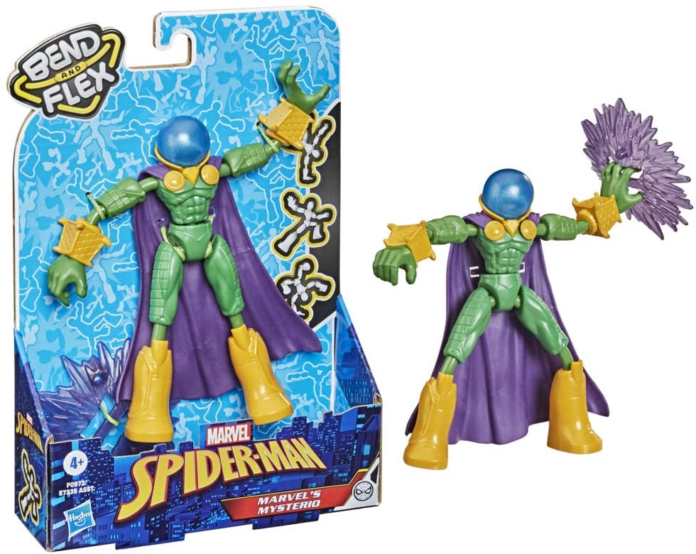 Marvel Spider-Man Bend and Flex Mysterio Figura de acción de juguete