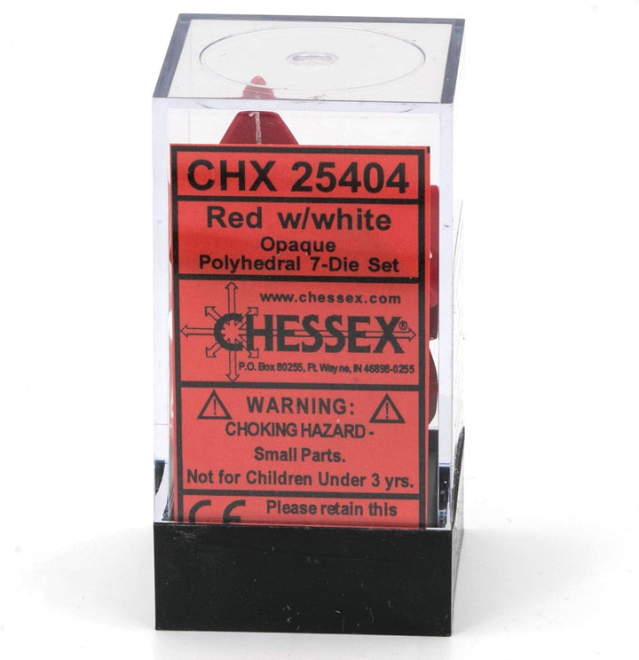 Chessex CHX25404 Dice-Opaque Red/White Set