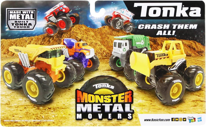 Tonka Basic Fun 06162 Monster Metal Movers Combo Pack - City Service Play Vehicle