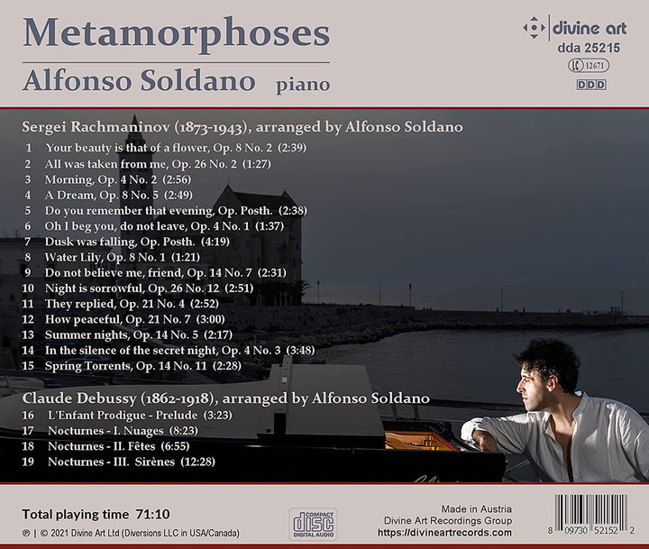 Metamorphoses [Alfonso Soldano] [Divine Art: DDA25215] [Audio CD]