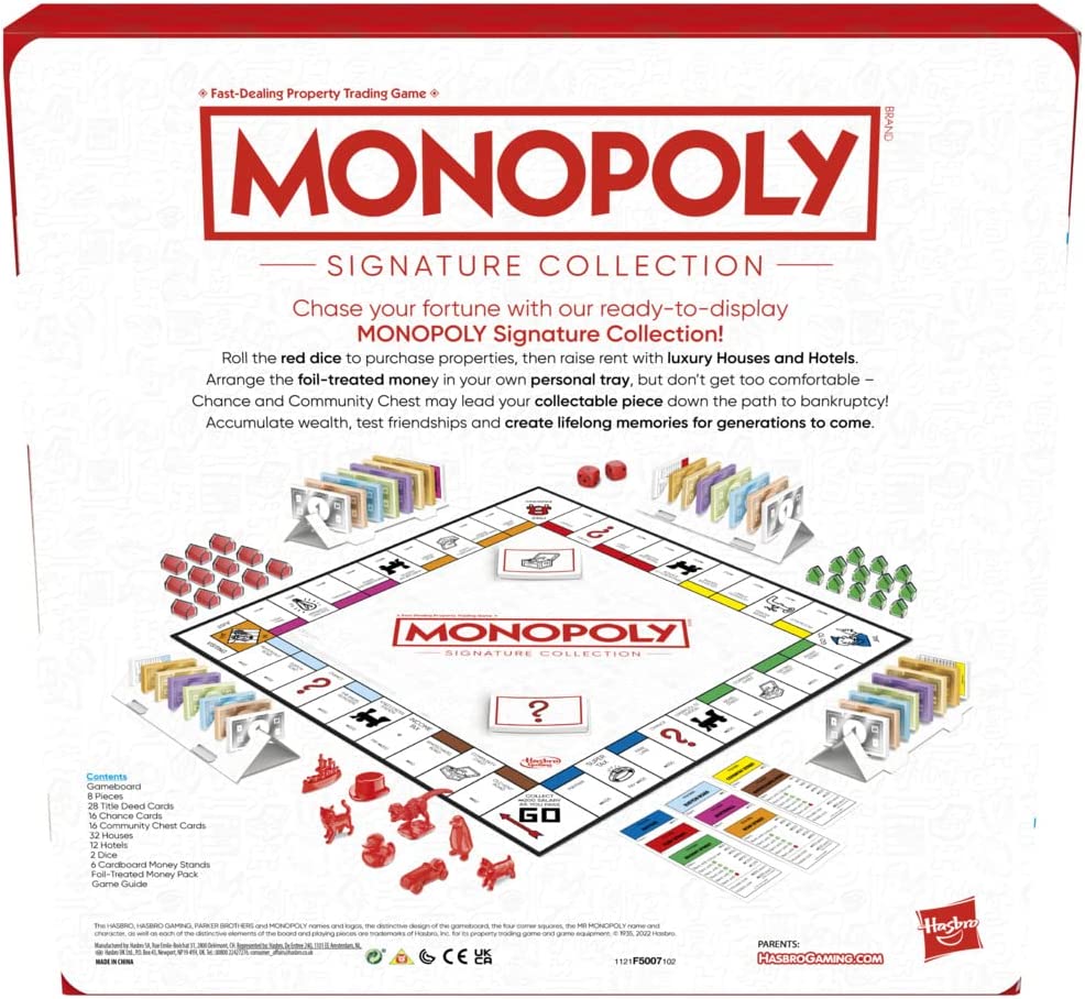 Monopoly Signature Collection Family Board Game for 2 to 6 Players, Premium Pack