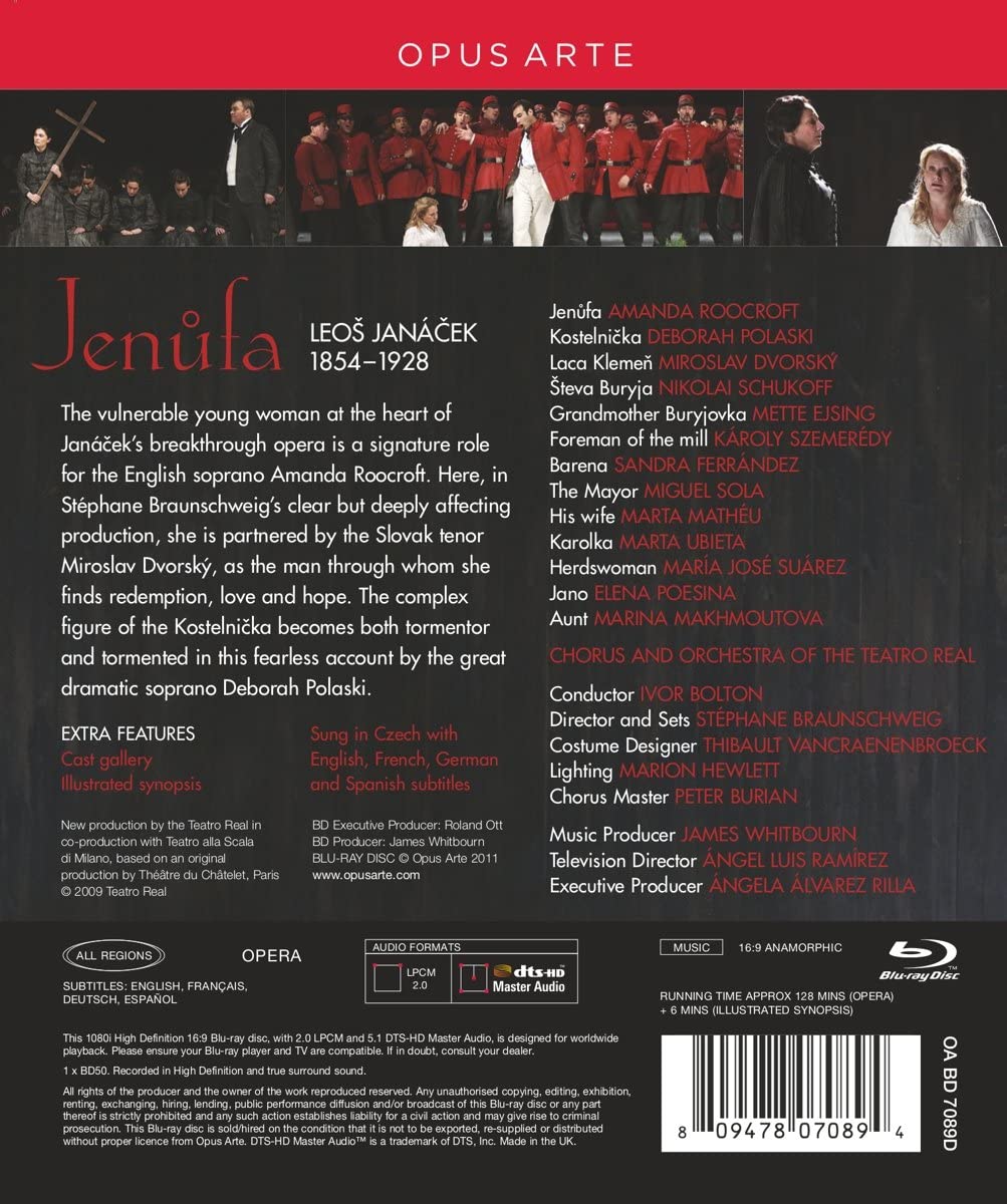 Janacek: Jenufa [2011] [Region Free] [Blu-ray]