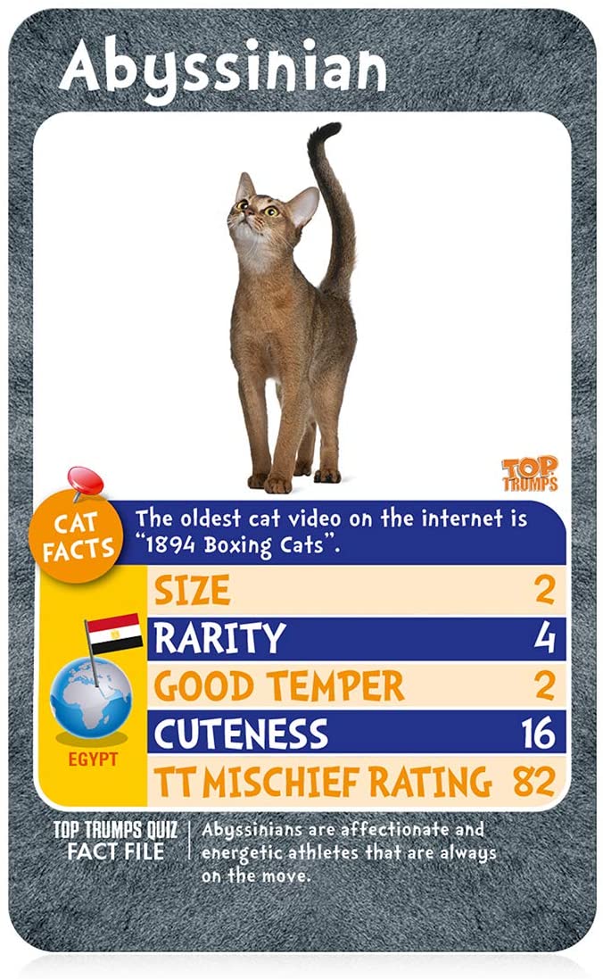 Top Trumps Cats Who is Most Mischievous Card Game