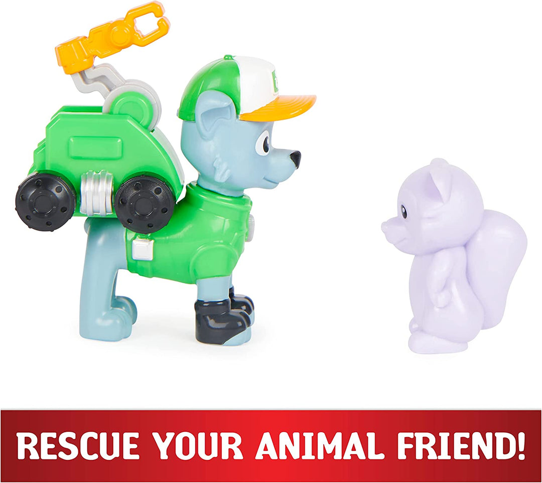 PAW Patrol, Big Truck Pups Rocky Action Figure with Clip-on Rescue Drone