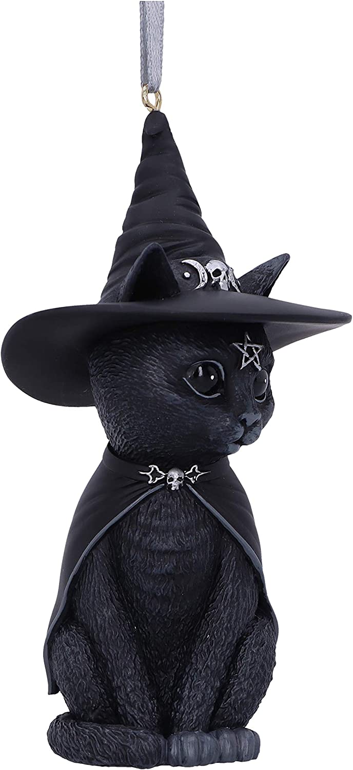 Nemesis Now Purrah Black Witch Cat Hanging Ornament Resin Decor 4