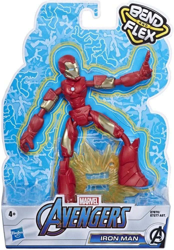 Marvel E7870 Avengers Bend and Flex Action Figura flexible de Iron Man de 6 pulgadas