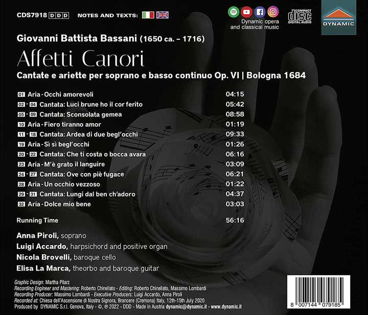 Bassani: Affetti Canori [Anna Piroli; Luigi Accardo; Elisa La Marca; Nicola Brov [Audio CD]