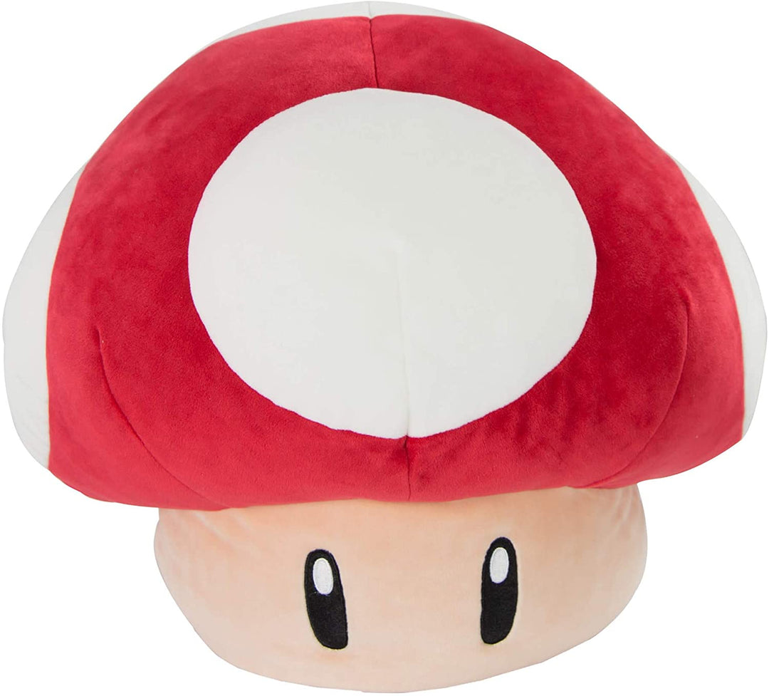 Club Mocchi Mocchi T12955A Mario Kart-Peluche Mochi Champignon 40 cm 40cm Super Red Mushroom Extra Large Plush, Multicolor