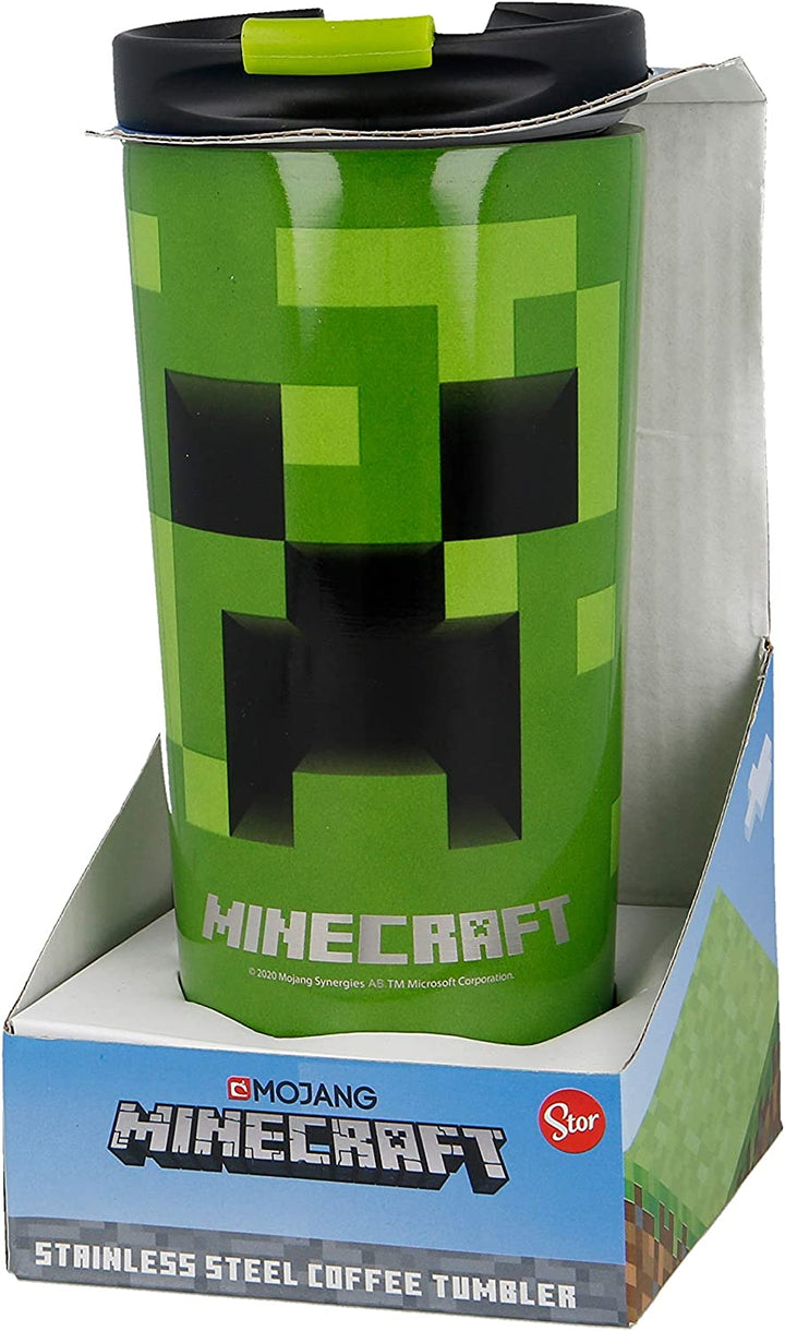 Stor - Minecraft 425 ml Stainless Steel Thermal Coffee Tumbler, Insulated Metal Mug