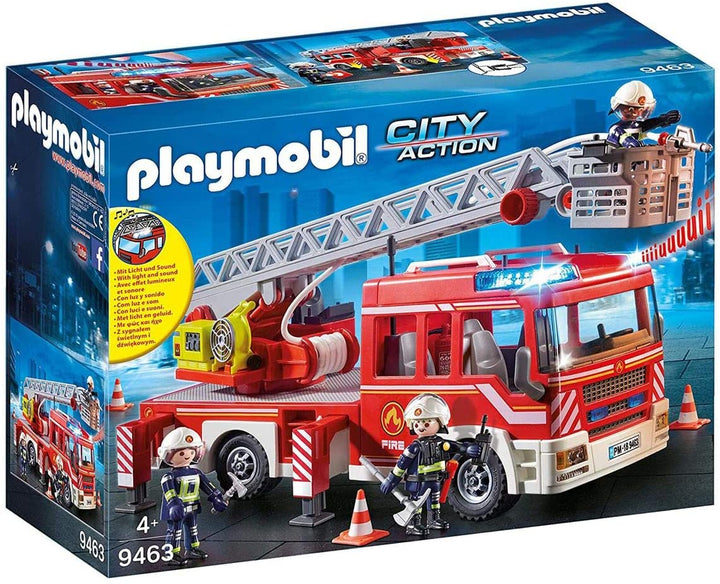 Playmobil City Action 9463 Fire Ladder Unit with lights, sounds and water pump, for Children Ages 4+