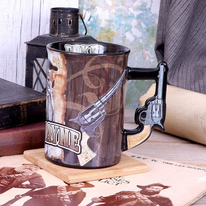 Nemesis Now John Wayne The Duke Gun Handle Drinking Mug, Brown, 16cm