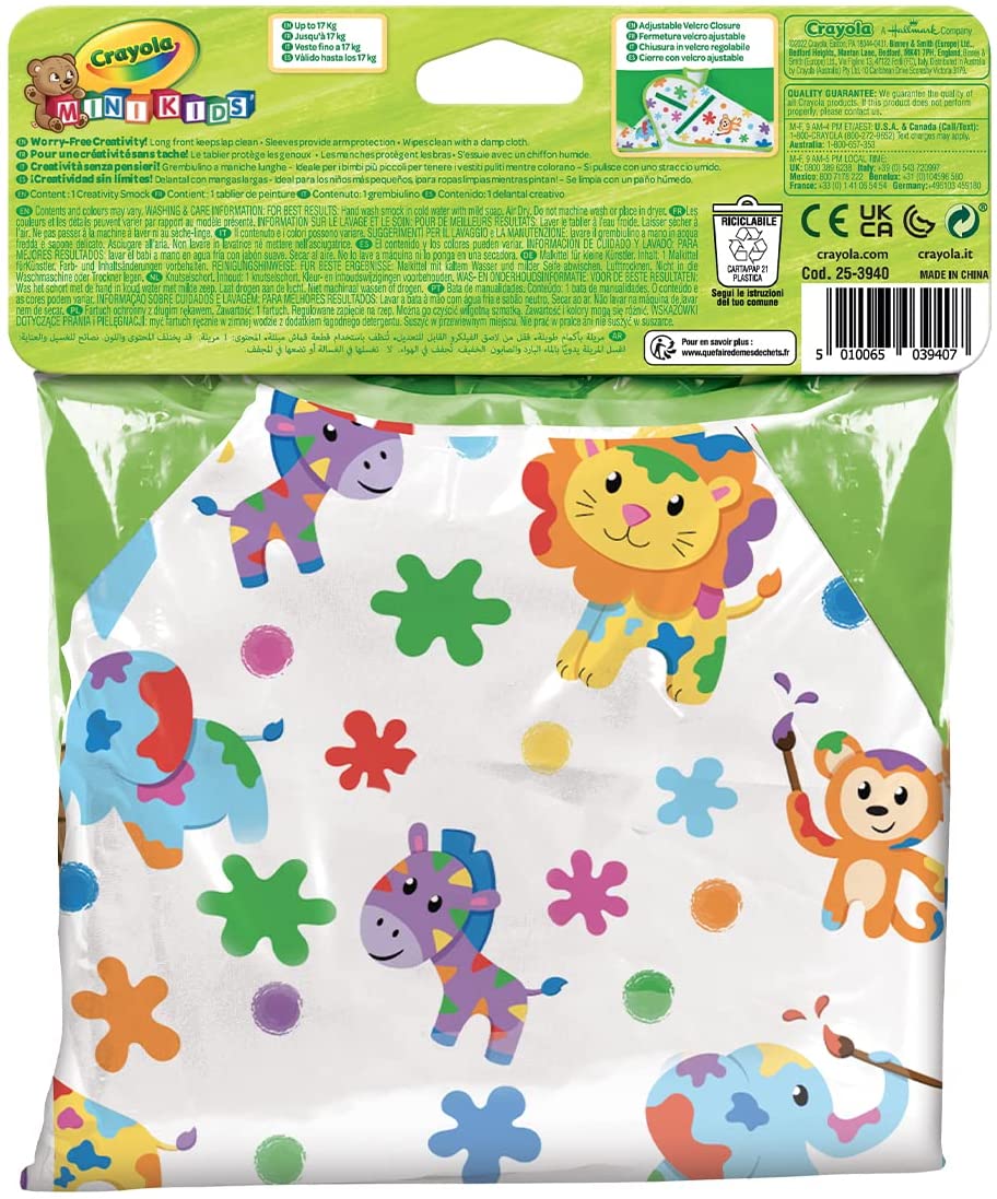 CRAYOLA 25-3940 Long Sleeve Apron for Clothes Protection, Age 12 Months, Weight