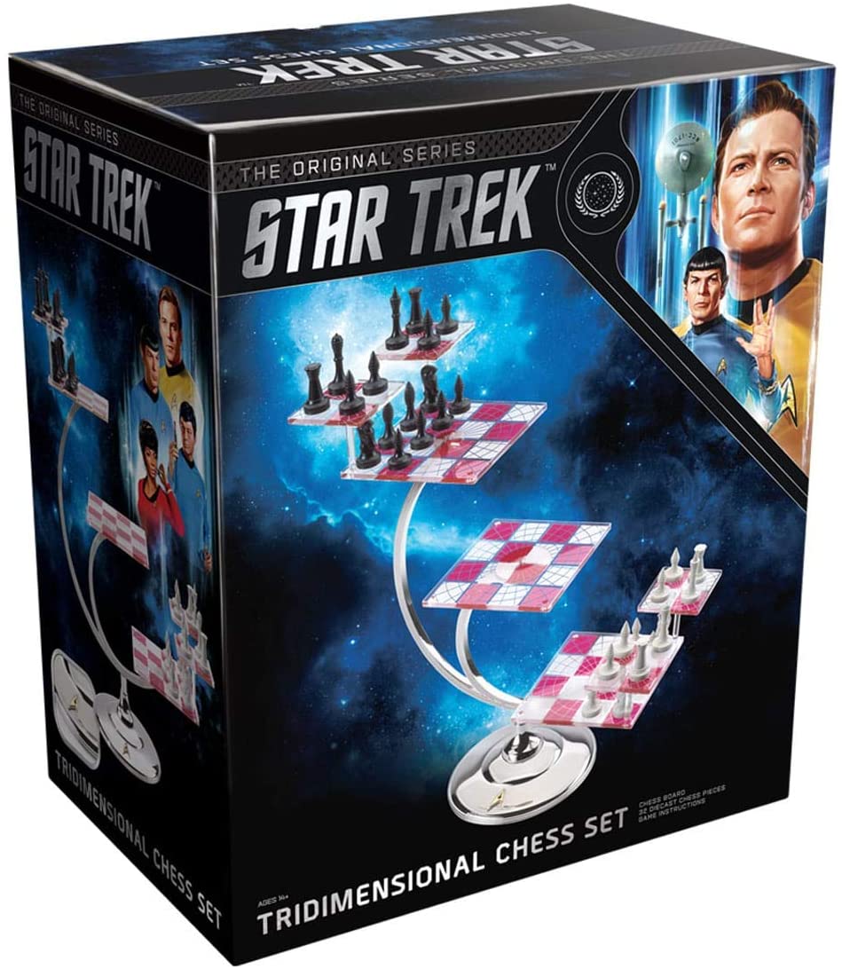 The Noble Collection Star Trek Tri-Dimensional Chess Set Replica with Acrylic Boards & Rule Book 6