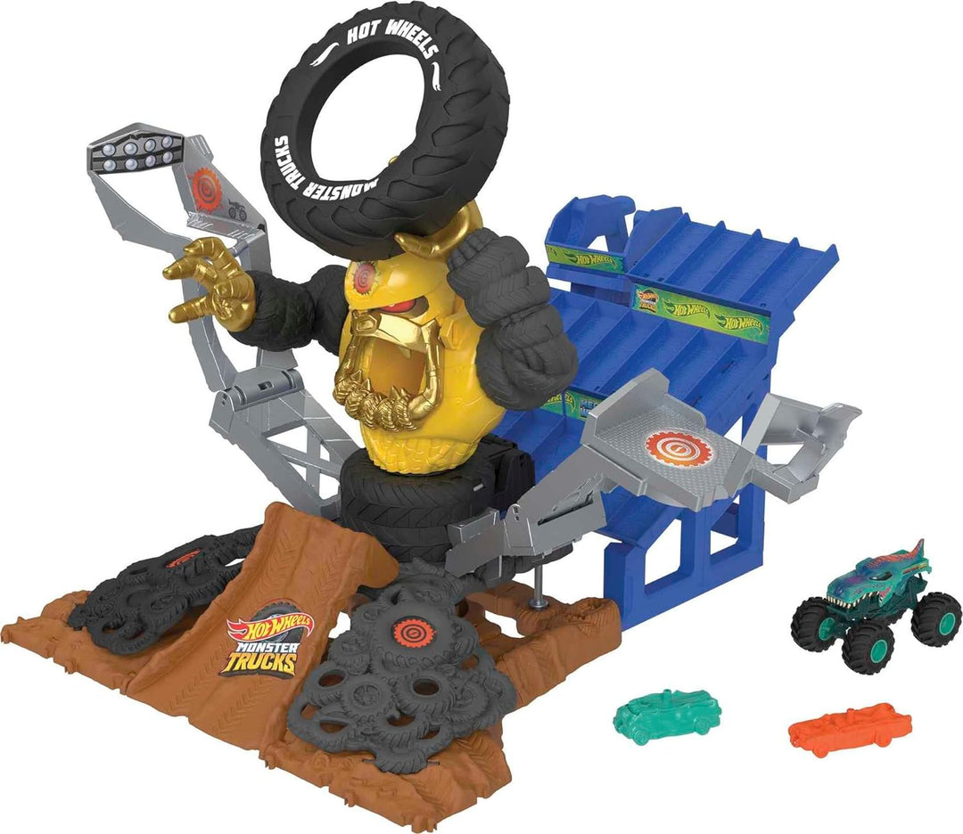 Hot Wheels Monster Trucks Arena Smashers Mega-Wrex vs Crushzilla Playset