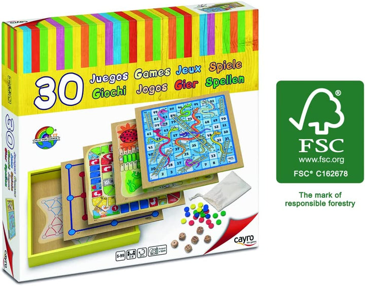 Cayro - 30 Games - Wooden Game - Cognitive Skills Development - Board Game - FSC