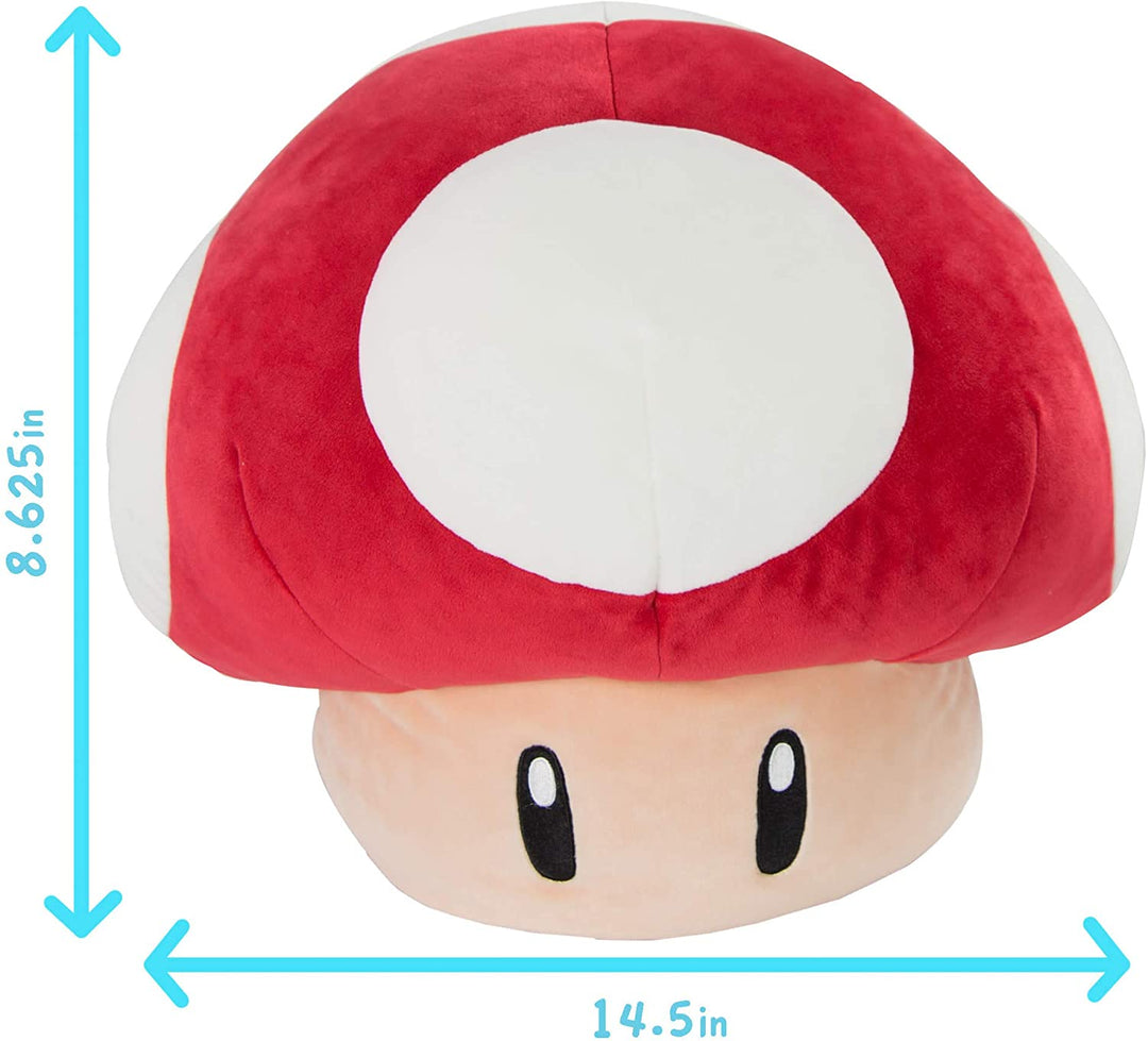 Club Mocchi Mocchi T12955A Mario Kart-Peluche Mochi Champignon 40 cm 40cm Super Red Mushroom Extra Large Plush, Multicolor