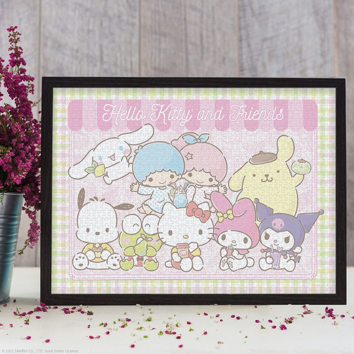 Hello Kitty® and Friends My Favorite Flavor 1000 Piece Jigsaw Puzzle | Collectible Puzzle Artwork Featuring Hello Kitty, Cinnamoroll, Keroppi | Officially-Licensed Hello Kitty Puzzle & Merchandise