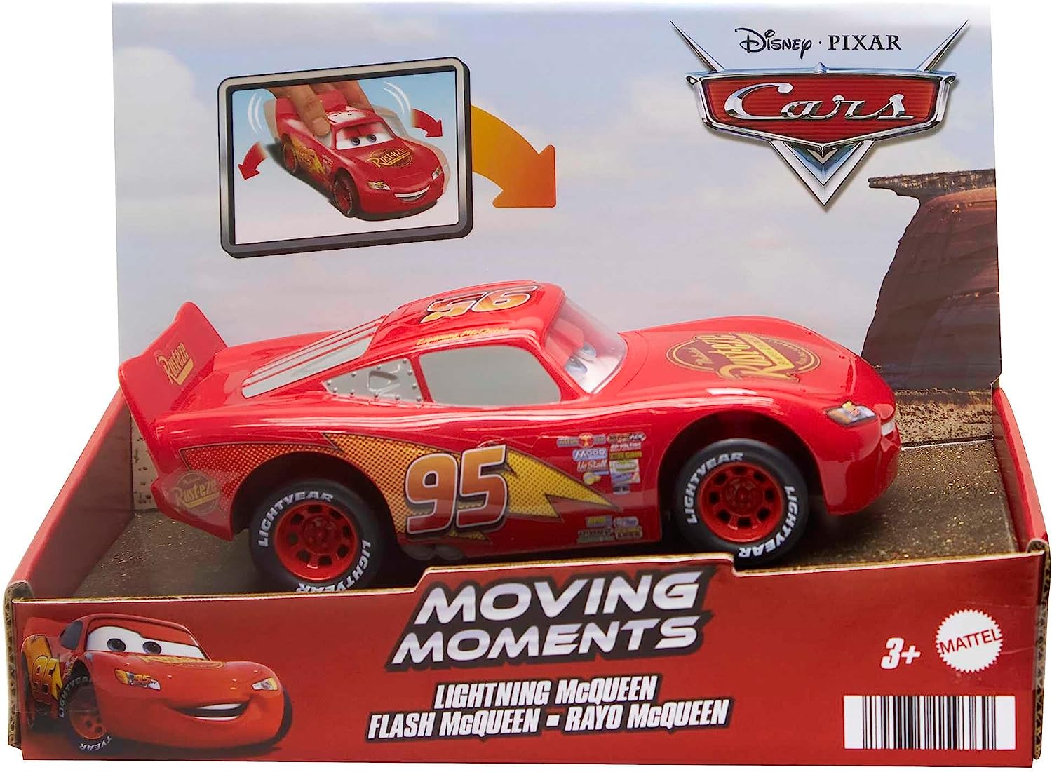 Disney and Pixar Cars Moving Moments Lightning McQueen Vehicle - Interactive Moving Eyes & Mouth, No Batteries Needed 4
