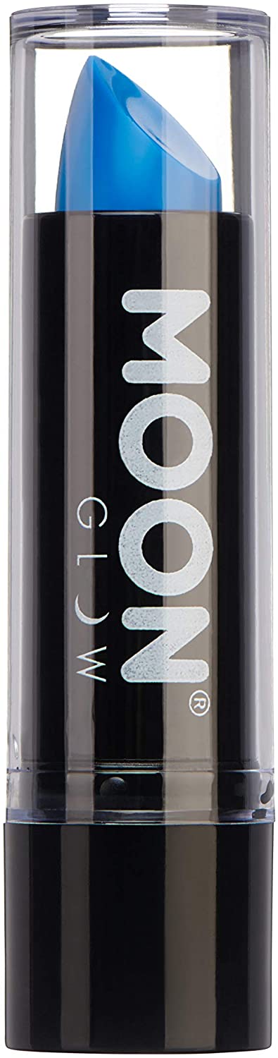 Barra de labios neón UV de Smiffys por Moon Glow - Azul intenso - Brilla bajo los rayos UV