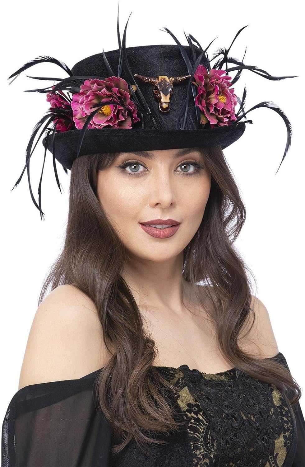 Floral Horn Top Hat