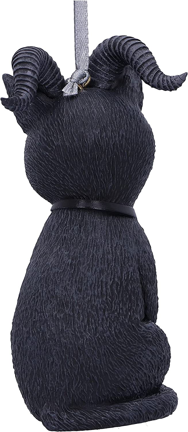 Nemesis Now Pawzuph Horned Cat Hanging Ornament in Black Resin 6