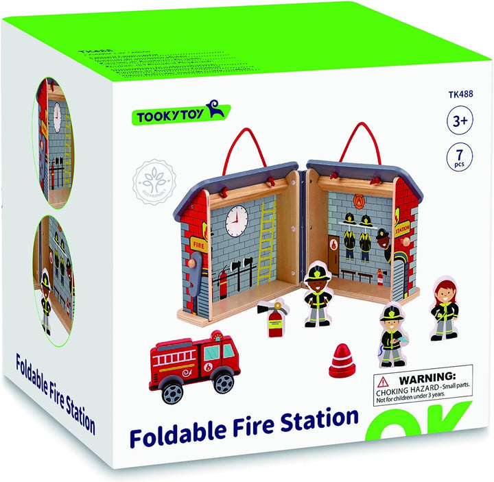 Tooky Toy TK489 Wooden Foldable Fire Station